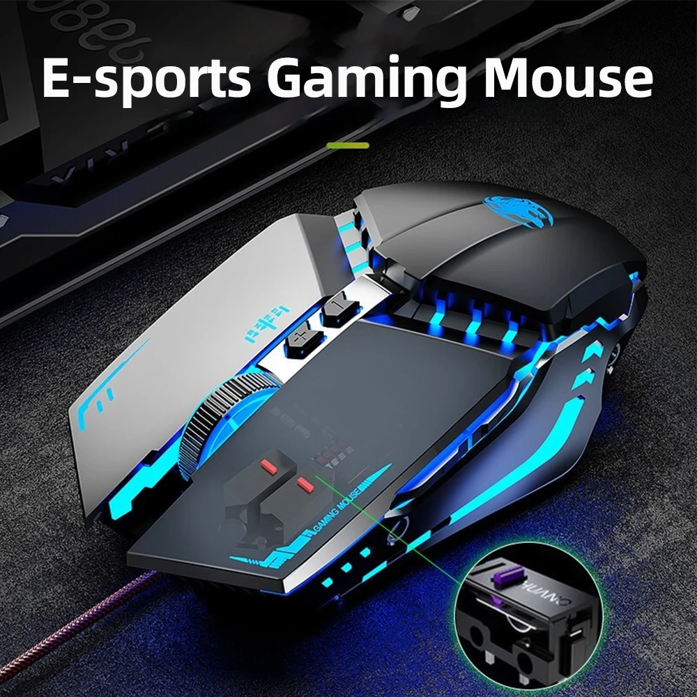 Gaming Accessories Led - EWEADN G9 Kabelgebundene USB-Gaming-Maus mit Sound,