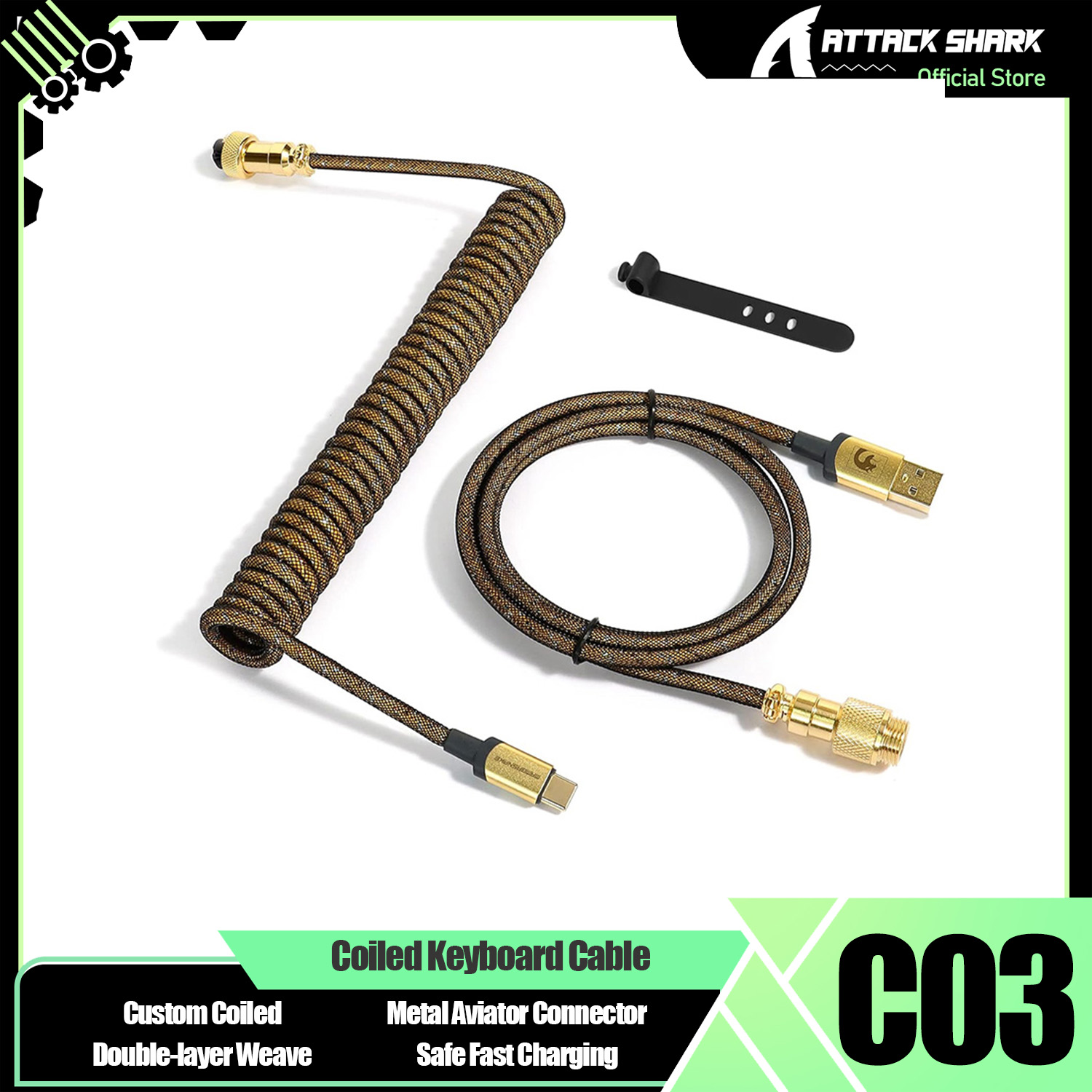 Sleeved Cable Kit - ATTACK SHARK * MAMBASNAKE C03 Spiralkabel