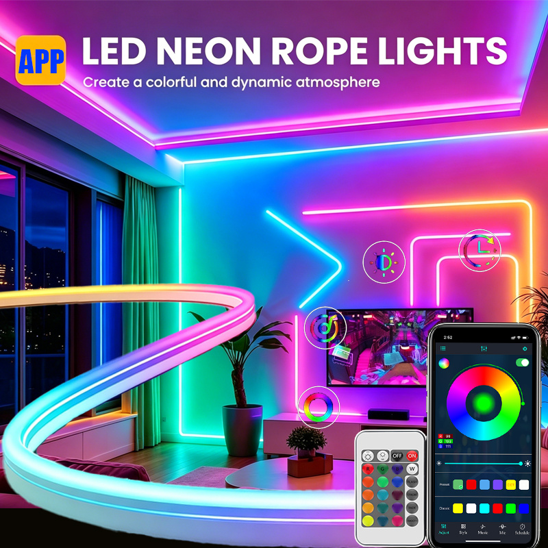 Gaming Accessories Led - Intelligenter USB-betriebener RGB Neon LED-Lichtstreifen Dimmbar