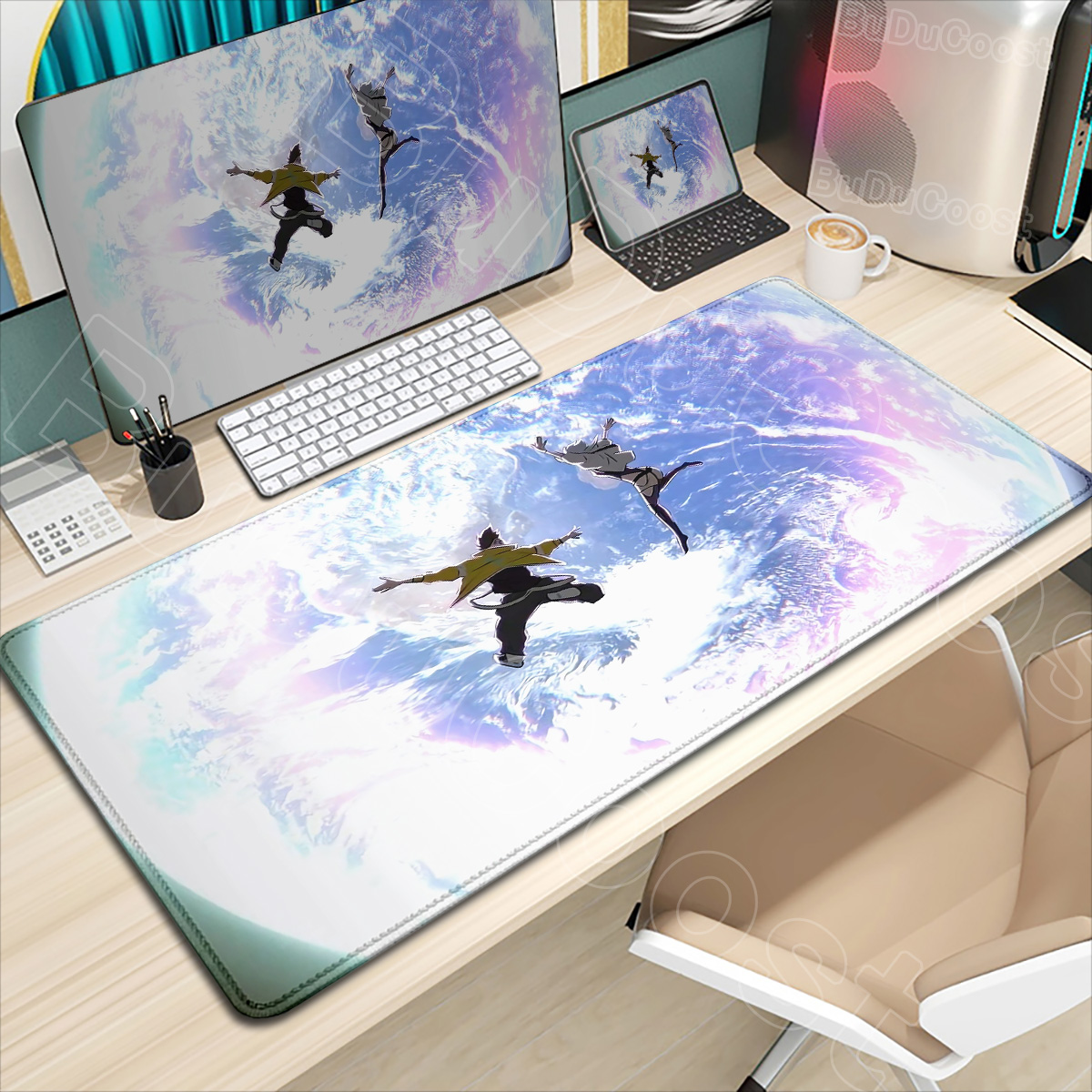 Desk Corner Mat - HD-Druck Neue Tapete C_cyberpunk E_edgerunners Mauspad